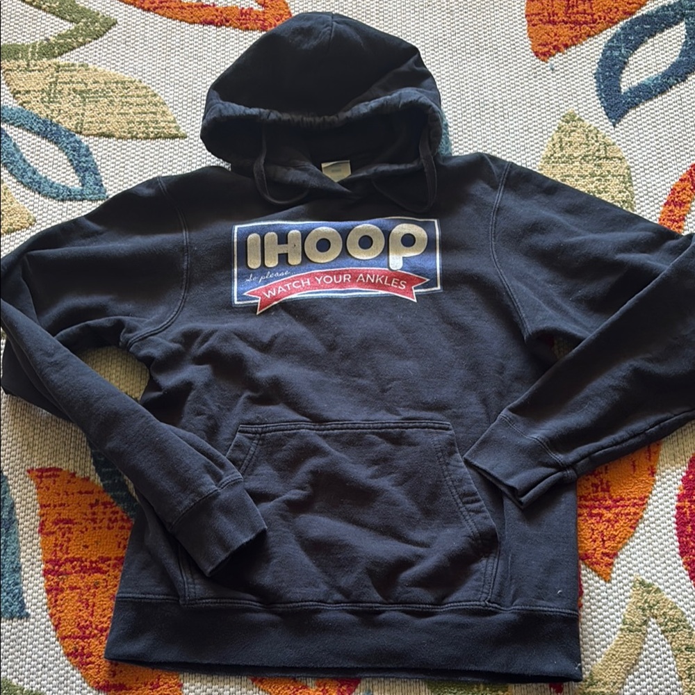 Black Hoodie with 'IHOOP' Graphic